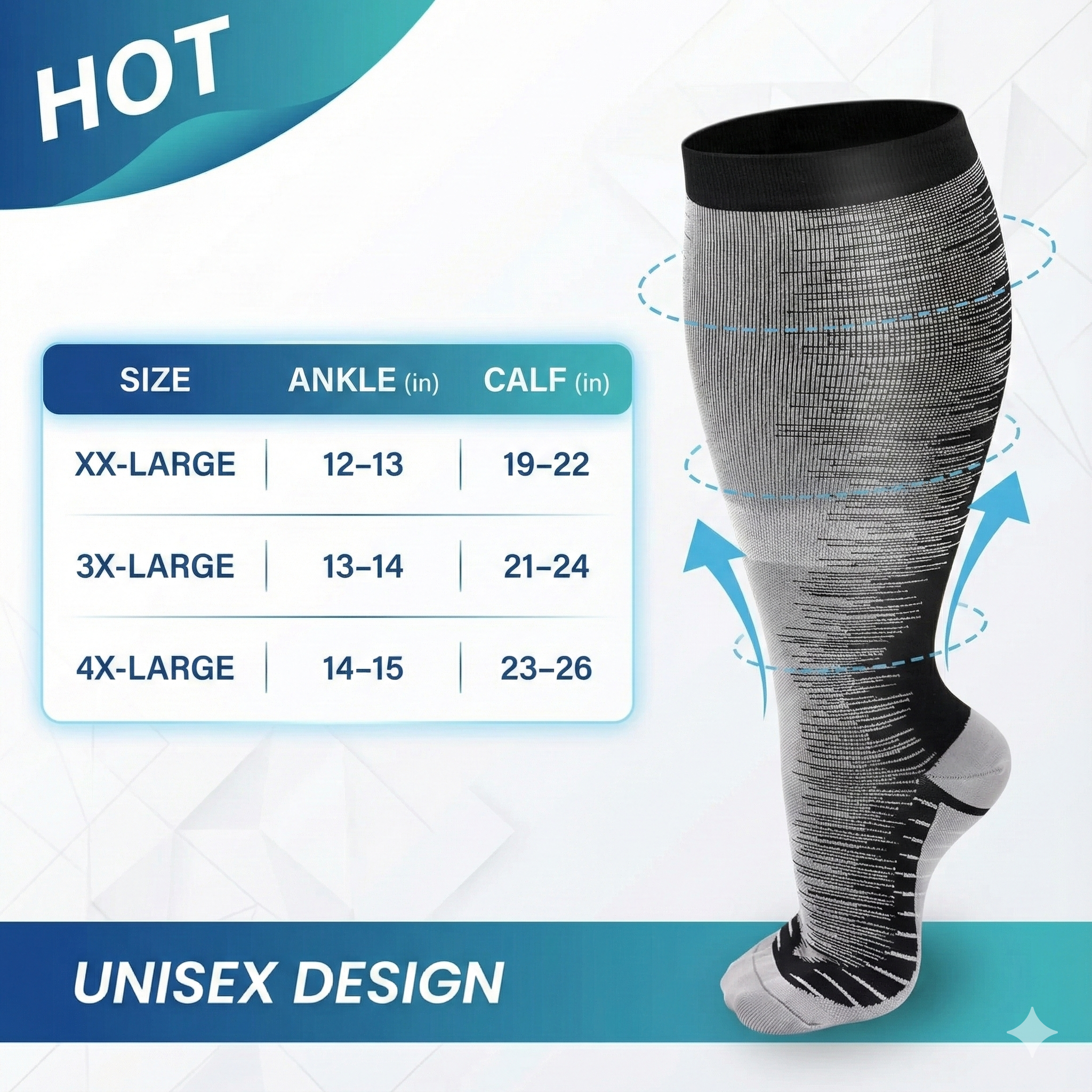 LIVLUS Wide Calf Graduated Compression Socks